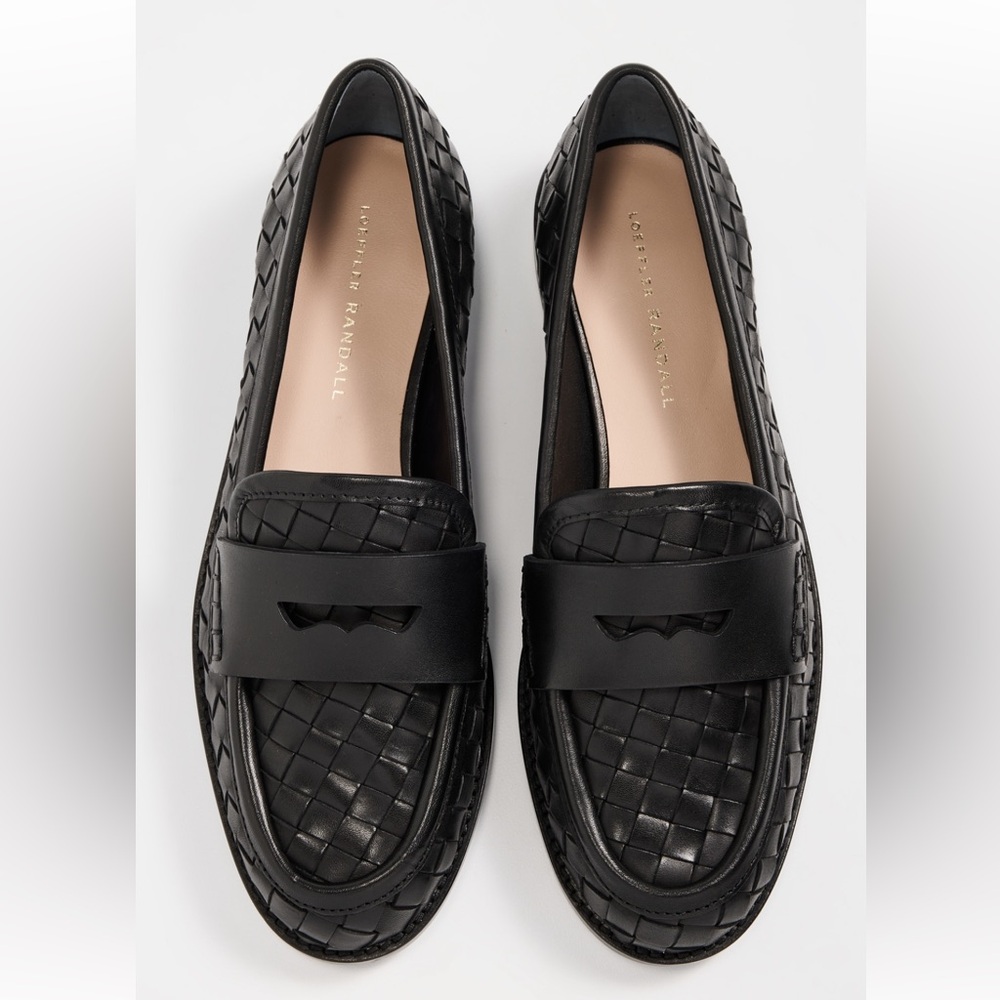 Loeffler Randall Rachel Leather Woven Loafers